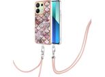Custodia Con Cinturino Per Xiaomi Redmi Note 13 4G, Custodia In Tpu A Fantasia Con Cinturino Regolabile Coffee