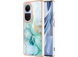 Custodia Per Oppo Reno10 5G, Sottile Marmo Antiurto Morbido Tpu Paraurti Verde