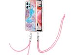 Custodia Con Cinturino Per Xiaomi Redmi Note 12 4G, Custodia In Tpu A Fantasia Con Cinturino Regolabile Blu