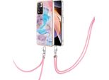 Custodia Con Cinturino Per Xiaomi Redmi Note 11 5G, Custodia In Tpu A Fantasia Con Cinturino Regolabile Blu