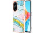 Custodia Per Oppo A98, Sottile Marmo Antiurto Custodia Morbida Tpu Paraurti Turchese