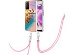 Custodia Con Cinturino Per Xiaomi Redmi Note 12S, Custodia In Tpu A Fantasia Con Cinturino Regolabile Oro