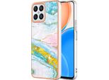 Custodia Per Honor X8 4G, Sottile Marmo Antiurto Morbido Tpu Custodia Paraurti Turchese