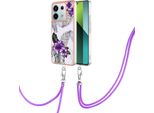 Custodia Con Cinturino Per Xiaomi Redmi Note 13 Pro 5G, Custodia In Tpu A Fantasia Con Cinturino Regolabile Viola