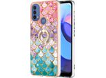 Custodia Per Motorola Moto E20 / E30 / E40, Custodia Protettiva In Silicone Tpu A Fantasia Con Supporto Ad Anello Colorato