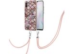 Custodia Con Cinturino Per Xiaomi Redmi 9A, Custodia In Tpu A Fantasia Con Cinturino Regolabile Caffè