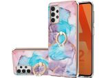 Custodia Per Samsung Galaxy A23 5G/4G, Custodia Protettiva In Silicone Tpu A Fantasia Con Supporto Ad Anello Blu