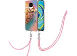 Custodia Con Cinturino Per Xiaomi Redmi Note 9S/9 Pro/9 Pro Max, Custodia In Tpu A Fantasia Con Cinturino Regolabile Oro