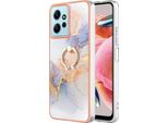 Custodia Per Xiaomi Redmi Note 12 4G, Custodia Protettiva In Silicone Tpu A Fantasia Con Supporto Ad Anello Grigio