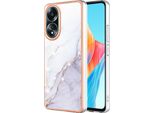 Custodia Per Oppo A58 4G, Sottile Marmo Antiurto Custodia Morbida Tpu Paraurti Bianco