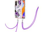 Custodia Con Cinturino Per Xiaomi Redmi Note 11 Pro 5G/4G, Custodia In Tpu A Fantasia Con Cinturino Regolabile Viola