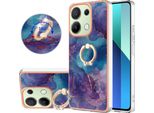 Custodia Per Xiaomi Redmi Note 13 4G, Custodia Protettiva In Silicone Tpu A Fantasia Con Supporto Ad Anello Blu Scuro