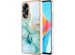 Custodia Per Oppo A58 4G, Sottile Marmo Antiurto Morbido Tpu Paraurti Verde