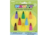 Unique Party - Pastelli Colorati A Cono Per Dita Confezione Da 8 SG34847 (Taglia Unica) (Colorati)