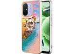 Custodia Per Xiaomi Redmi 12C/Redmi 11A, Custodia Protettiva In Silicone Tpu A Fantasia Con Supporto Ad Anello Oro