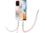 Custodia Con Cinturino Per Xiaomi Redmi 10C, Custodia In Tpu A Fantasia Con Cinturino Regolabile Grigio