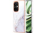 Custodia Per Oneplus Nord Ce 3 Lite/Nord N30, Sottile Marmo Antiurto Custodia Morbida In Tpu Paraurti Bianco