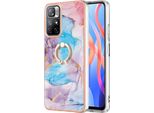 Custodia Per Xiaomi Redmi Note 11 5G, Custodia Protettiva In Silicone Tpu A Fantasia Con Supporto Ad Anello Blu