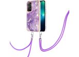 Custodia Con Cinturino Per Xiaomi Redmi Note 11 4G/Note 11S, Paraurti In Tpu Morbido, Custodia Protettiva, Con Cinturino Regolabile Viola