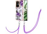Custodia Con Cinturino Per Oneplus Nord Ce 3 Lite / Nord N30, Custodia In Tpu A Fantasia Con Cinturino Regolabile Viola