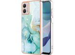 Custodia Per Motorola Moto G53, Sottile Marmo Antiurto Morbido Tpu Paraurti Verde