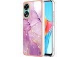 Custodia Per Oppo A78 4G, Sottile Marmo Antiurto Morbido Tpu Paraurti Rosa