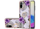 Custodia Per Xiaomi Redmi Note 10 4G/Note 10S, Custodia Protettiva In Silicone Tpu A Fantasia Con Supporto Ad Anello Viola