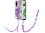 Custodia Con Cinturino Per Xiaomi Redmi 12C, Paraurti In Tpu Morbido, Custodia Protettiva, Con Cinturino Regolabile Viola