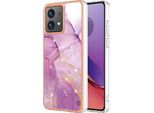 Custodia Per Motorola Moto G84, Sottile Marmo Antiurto Morbido Tpu Paraurti Rosa