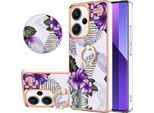 Custodia Per Xiaomi Redmi Note 13 Pro+ 5G, Custodia Protettiva In Silicone Tpu A Fantasia Con Supporto Ad Anello Viola