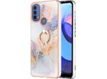 Custodia Per Motorola Moto E20 / E30 / E40, Custodia Protettiva In Silicone Tpu A Fantasia Con Supporto Ad Anello Grigio