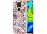 Custodia Per Xiaomi Redmi Note 9, Custodia Protettiva In Silicone Tpu A Fantasia Con Supporto Ad Anello Caffè