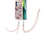 Custodia Con Cinturino Per Xiaomi Redmi Note 13 Pro 5G, Custodia In Tpu A Fantasia Con Cinturino Regolabile Caffè