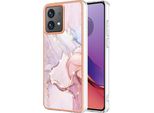 Custodia Per Motorola Moto G84, Sottile Marmo Antiurto Custodia Morbida Tpu Paraurti Oro Rosa
