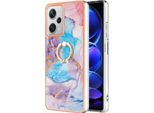 Custodia Per Xiaomi Redmi Note 12 Pro+, Custodia Protettiva In Silicone Tpu A Fantasia Con Supporto Ad Anello, Blu