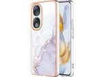 Custodia Per Honor 90 5G, Sottile Marmo Antiurto Morbido Tpu Paraurti Bianco