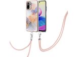 Custodia Con Cinturino Per Xiaomi Redmi Note 10 4G/Note 10S, Custodia In Tpu A Fantasia Con Cinturino Regolabile Grigio