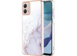 Custodia Per Motorola Moto G53, Sottile Marmo Antiurto Custodia Morbida Tpu Paraurti Bianco