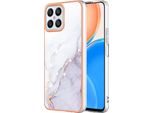 Custodia Per Honor X8 4G, Sottile Marmo Antiurto Morbido Tpu Paraurti Bianco
