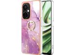 Custodia Marble Per Oneplus Nord Ce 3 Lite /Nord N30, Custodia Protettiva In Silicone Tpu Con Supporto Ad Anello Viola