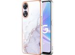 Custodia Per Oppo A78 5G, Sottile Marmo Antiurto Custodia Morbida Tpu Paraurti Bianco