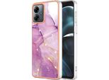 Custodia Per Motorola Moto G14, Sottile Marmo Antiurto Custodia Morbida Tpu Paraurti Rosa