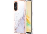 Custodia Per Oppo Reno8 T 4G, Sottile Marmo Antiurto Morbido Tpu Custodia Paraurti Bianco