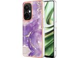 Custodia Per Oneplus Nord Ce 3 Lite /Nord N30, Sottile Marmo Antiurto Custodia Morbida Tpu Paraurti Viola