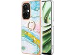 Custodia Marble Per Oneplus Nord Ce 3 Lite / Nord N30, Custodia Protettiva In Silicone Tpu Con Supporto Ad Anello Blu