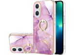 Custodia Marble Per Oneplus Nord N20 5G, Custodia Protettiva In Silicone Tpu Con Supporto Ad Anello Viola