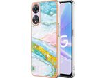 Custodia Per Oppo A78 5G, Sottile Marmo Antiurto Morbido Tpu Custodia Paraurti Turchese