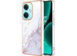 Custodia Per Oneplus Nord CE3, Sottile Marmo Antiurto Morbido Tpu Paraurti Bianco