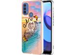 Custodia Per Motorola Moto E20 / E30 / E40, Custodia Protettiva In Silicone Tpu A Fantasia Con Supporto Ad Anello Oro
