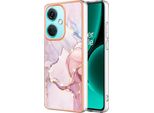 Custodia Per Oneplus Nord CE3, Sottile Marmo Antiurto Morbido Tpu Custodia Paraurti Oro Rosa